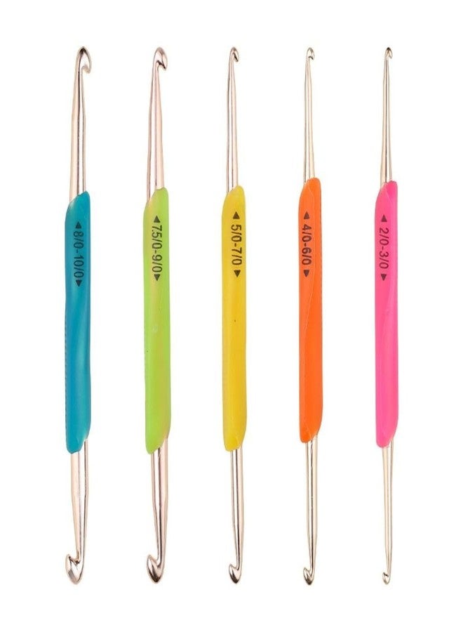 GEMSY Ergonomic Crochet Hook Set - 5 Sizes (2mm-10mm) Colorful Rubber Grip, Metal Yarn Needles for Knitting, DIY Crocheting, Craft Kit, Beginner-Friendly - Image 5